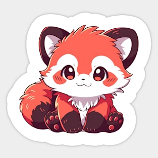 Simple drawn cute red panda Sticker